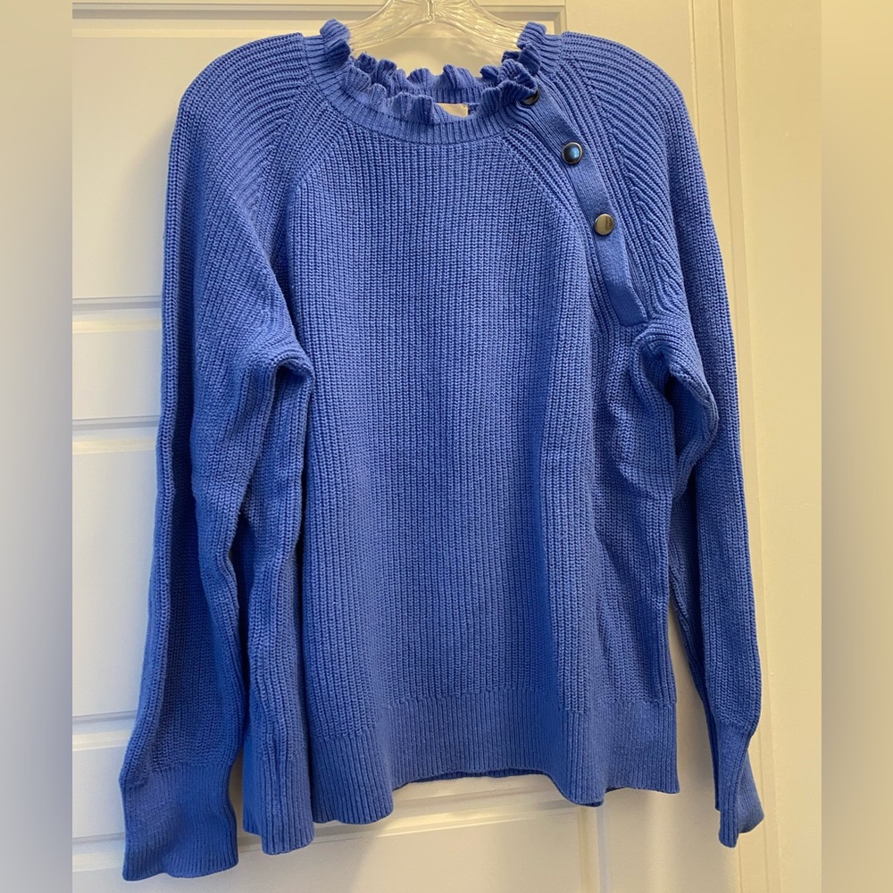 LOFT Ruffle neck sweater, XL